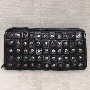 Studded Black Leather Wallet
